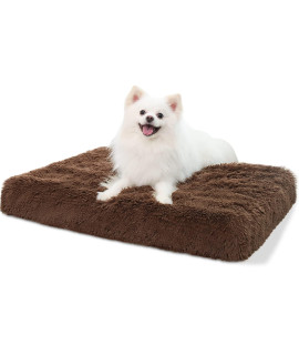 MIHIKK Dog Beds for Medium Dogs, Orthopedic Egg Crate Foam Dog Bed with Removable Washable Cover, Waterproof Dog Mattress Nonskid Bottom, Comfy Anti Anxiety Pet Bed Mat, 30x20 inch, Brown