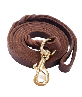 SFTORMAS Leather Dog Leash 5ftx3/4inch,Braided Leather Leash for Dogs,Soft Leather Training Dog Leash,Strong Leather Leash for Small Medium Large Breed Dogs(Brown)