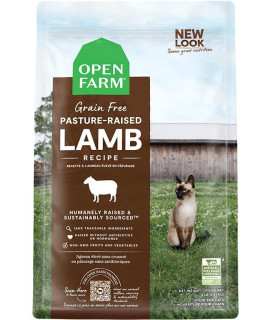 Open Farm Pasture-Raised Lamb Grain-Free Dry Cat Food, Humanely Raised Lamb Recipe with Non-GMO Superfoods and No Artificial Flavors or Preservatives, 2 lbs