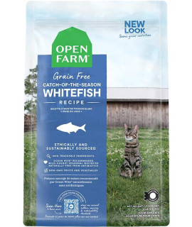 Open Farm Catch-of-The-Season Whitefish Grain-Free Dry Cat Food, Wild-Caught Fish Recipe with Non-GMO Superfoods and No Artificial Flavors or Preservatives, 2 lbs
