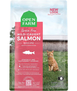 Open Farm Wild-Caught Salmon Grain-Free Dry Cat Food, Responsibly Sourced Pacific Salmon Recipe with Non-GMO Superfoods and No Artificial Flavors or Preservatives, 2 lbs