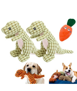 Icesoore Robustdino - Indestructible Robust Dino, Robust Dino Dog Toy for Aggressive chewers, Plush Stuffed Indestructible Dog Toy, Squeaky Dog Toys for LargeMediumSmall Dogs (2 green)