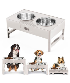 Lapensa Elevated Dog Bowls, Stainless Steel Raised Dog Bowl with Adjustable Stand, Double Dog Food and Water Bowl for Small Medium Large Dogs, (Deep Bowl-for Medium/Larger Pets)