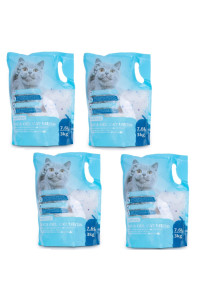 Nobleza - Silica cat Litter crystals Kitten Litter,Ultra Absorbent, Effective Odour control, Dust-Free, Biodegradable Hygiene, Each Bag 76L 3kg,4 Bags in Total