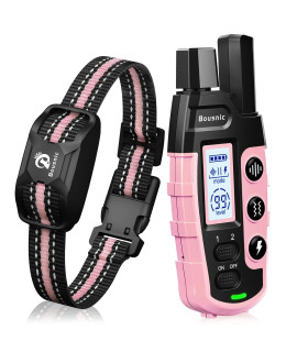 Bousnic Dog Shock Collar - 3300Ft Dog Training Collar with Remote for 5-120lbs Small Medium Large Dogs Rechargeable Waterproof e Collar with Beep (1-8), Vibration(1-16), Safe Shock(1-99) Modes