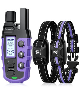 Bousnic Dog Shock Collar 2 Dogs (5-120Lbs) - 3300 ft Waterproof Training Collar for Dogs Large Medium Small with Rechargeable Remote, Beep (1-8) Vibration (1-16) and Humane Shock (1-99) Modes