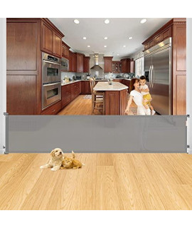122 Inch Extra Wide Retractable Dog Gates for The House Extra Wide Baby Gates Extra Wide Pet Gates for Dogs Indoor Retractable Baby Gates Extra Long Baby Gates for Large Openings Extra Large Baby Gate