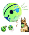 CREDIT 5 STAR Wobble Giggle Ball Dog Toy for Dogs, Interactive Dog Treat Toys Food Dispenser Wiggle Make Noise Sound Fun Puzzle IQ Train Ball for Medium/Big Dogs Favorite Gift BGT-C