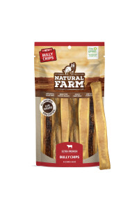 Natural Farm Bully Chips (9-12 Inch, 16 Oz.), Digestible Beef Cheek from Grass-Fed Cows, Non-GMO, Grain-Free, Natural Long-Lasting Dog Chews for Small, Medium & Large Dogs, Great Rawhide Alternative