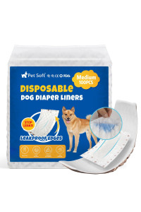 Pet Soft Dog Diaper Liners - Disposable Diaper Pads Fit to Most Washable Dog Diapers & Male Dog Wraps Belly Bands, Super Absorbent for Dog Marking Incontinence Female in Heat, M-100ct
