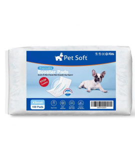 Pet Soft Dog Diaper Liners - Disposable Diaper Pads Fit to Most Washable Dog Diapers & Male Dog Wraps Belly Bands, Super Absorbent for Dog Marking Incontinence Female in Heat (XS-100ct)