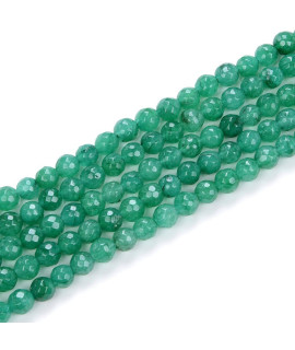 2 Strands Adabele Natural green Malaysia Jade Healing gemstone 8mm (031 Inch) Faceted Round Spacer Stone Beads (88-92pcs) for Jewelry craft Making gH-F26