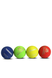 SPORTSPET Tough Bounce Natural Rubber Dog Balls -Highly Durable Tough Bounce Balls (4 Pack Tough Bounce - colourway 2)