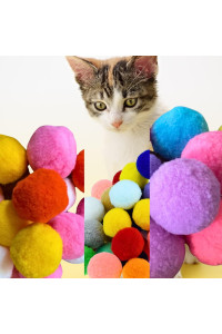 Shizhoo Premium Soft Pom Pom Balls for Kittens - Lightweight, Interactive, Assorted Colors - Plush Toy Balls for Kitten Training and Play - Pet Products for Cats (Mixed Sizes 20 Balls)