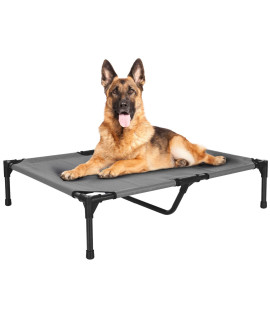 FIOCCO Elevated Dog Bed - Dog Cot with Chew Proof Mesh for Large Dogs, Waterproof Washable Raised Dog Bed, Portable Dog Bed for Outdoor Use, Dog Cots Beds, Green