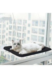 JinRui-T Cat Hammock for Window Cat Window Bed Cat Window Perch for Indoor Cats Suction Cups Cat Window Hammock Space Saving Window Seat for Cats Inside (Black)