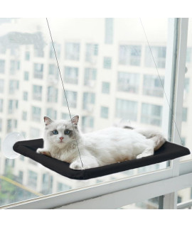 JinRui-T Cat Hammock for Window Cat Window Bed Cat Window Perch for Indoor Cats Suction Cups Cat Window Hammock Space Saving Window Seat for Cats Inside (Black)