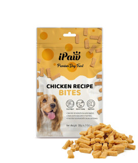 iPaw Dog Treats for Puppy Training, All Natural Human Grade Dog Treat, Hypoallergenic, Easy to Digest (Chicken Bites)