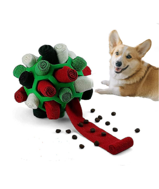 Ulgoo Dog Puzzle Toy Dog Chew Toys Dog Enrichment Toys Encourage Natural Foraging Skills Portable Pet Snuffle Ball Toy (Holiday)