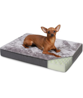 Orthopedic Dog Bed Waterproof Deluxe Plush Dog Beds with Removable Washable Cover Anti-Slip Bottom Pet Sleeping Mattress for Large, Medium, Jumbo, Small Dogs, 23 x 17 inch, Gray