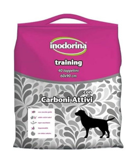 Inodorina, Training Hygiene Mat with Activated carbon, Made from cellulose and Active Polymers, Super Absorbent, with Non-Slip Stickers, 60 x 90 cm, Pack of 40