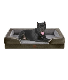 Comfort Expression XXL Dog Bed, Waterproof Orthopedic Dog Bed, Jumbo Dog Bed for Extra Large Dogs, Durable PV Washable Dog Sofa Bed Dark Green, Large Dog Bed with Removable Cover with Zipper