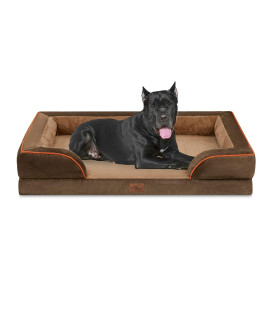 Comfort Expression XXL Dog Bed, Waterproof Orthopedic Dog Bed, Jumbo Dog Bed for Extra Large Dogs, Durable PV Washable Dog Sofa Bed Brown, Large Dog Bed with Removable Cover with Zipper