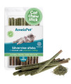 AmeizPet Silvervine Sticks for cats, chew Sticks covered with catnip Dust - Natural Matatabi cat Dental care, Silvervine cat Teeth cleaning Dental Sticks, 12 Pcs