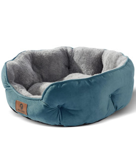 Asvin Medium Dog Bed for Medium Dogs, Large Cat Beds for Indoor Cats, Pet Bed for Puppy and Kitty, Extra Soft & Machine Washable with Anti-Slip & Water-Resistant Oxford Bottom, Teal, 25 inches