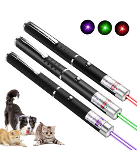 XIMIBI Cat Laser Toy 2023 (Pack of 3) Green, Red and Purple, Cat Toys for Indoor Cats and Dogs, Interactive Kitten toys, Laser Pointer for Cats Dogs Training and Exercise