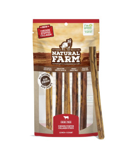 Natural Farm Chicken Stuffed Collagen Sticks with Real Chicken for Dogs (12 Inch, 5-Pack), Rawhide-Free Collagen Sticks, Odor-Free Natural Dog Chews, Long Lasting, for Small, Medium and Large Dogs