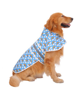 HDE Dog Raincoat Hooded Slicker Poncho for Small to X-Large Dogs and Puppies Rainbows - XL