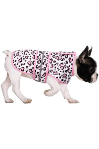 HDE Dog Raincoat Hooded Slicker Poncho for Small to X-Large Dogs and Puppies Leopard Hearts - S