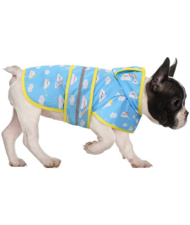 HDE Dog Raincoat Hooded Slicker Poncho for Small to X-Large Dogs and Puppies Cartoon Storm - S