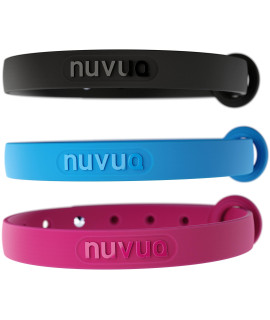 3 Pack Nuvuq Comfortable, Soft and Light Cat Collar with Safety Button (Blue, Pink and Black)