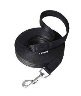 Loutep Dog Training Leash 15ft 20ft 30ft 50ft 100ft - Extra Long Dog Leash Heavy Duty with Padded Handle for Small Medium & Large Dogs - Training Yard Sport Outdoor Walking Puppy Recall (Black)