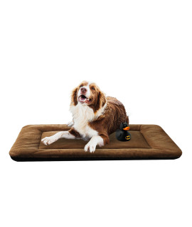 Dog Beds Crate Pad for Dogs Fit Metal Dog Crates,Ultra Soft Dog Crate Bed Washable & Anti-Slip Kennel Pad for Dogs Cozy Sleeping Mat (48inch, Brown)