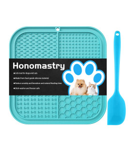 Dog Licking Mat Slow Feeder for Dogs, Premium Lick Pad with Suction Cups for Dog Anxiety Relief, Slow Feeder Dog Bowls, Bathing, Grooming and Training (Teal Mat)