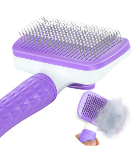 Garstor Dog Brush, Cat Brush, Dog Brush for Shedding, Cat Brushes for Indoor Cats, Self Cleaning Pet Brush for Grooming Long Short Haired Dog Cats, for Dog Cat Rabbit Remove Loose Fur and Undercoat