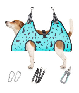 ATESON Dog Grooming Hammock - Pet Harness for Grooming Nail Trimming (S 30lb), Dog Sling for Nail Clipping, Dog Hanging Holder for Cutting Nail with Nail Clippers