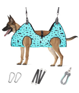 ATESON Dog Grooming Hammock - Pet Harness for Grooming Nail Trimming (XL 80lb), Dog Sling for Nail Clipping, Dog Hanging Holder for Cutting Nail with Nail Clippers