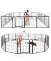 Kfvigoho Dog Playpen Outdoor 16 Panels Heavy Duty Dog Pen 47 Height Puppy Playpen Anti-Rust Exercise Fence with Doors for Large/Medium/Small Pet Dogs Play for RV Camping Yard, Total 42FT, 140 Sq.ft