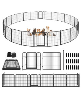 Kfvigoho Dog Playpen Outdoor 24 Panels Heavy Duty Dog Pen 40 Height Puppy Playpen Indoor Anti-Rust Exercise Fence for Large/Medium/Small Pet Dogs Play for RV Camping Yard, Total 63FT, 316 Sq.ft