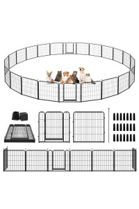 Kfvigoho Dog Playpen Outdoor 24 Panels Heavy Duty Dog Pen 32 Height Puppy Playpen Indoor Anti-Rust Exercise Fence with Doors for Medium/Small Pet Play for RV Camping Yard, Total 63FT, 316 Sq.ft