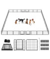 Kfvigoho Dog Playpen Outdoor 32 Panels Heavy Duty Dog Pen 24 Height Puppy Playpen Indoor Anti-Rust Exercise Fence with Doors for Small Pet Play for RV Camping Yard, Total 84FT, 561 Sq.ft