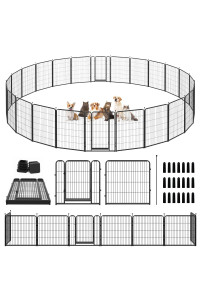 Kfvigoho Dog Playpen Outdoor 24 Panels Heavy Duty Dog Pen 47 Height Puppy Playpen Indoor Exercise Fence with Doors for Large/Medium/Small Pet Dogs Play for RV Camping Yard, Total 63FT, 316 Sq.ft