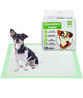YORJA Puppy Training Pads 40 Pack-24 x 18 Super Absorbent Large Dog Pee Pads with Breathable Mesh Surface