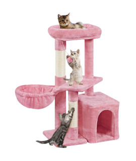 Yaheetech 34in Cat Tree, Cute Cat Tower for Small Cats, Multi-Level Cat Furniture Activity Center w/Sisal-Covered Post for Indoor Cat