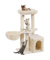 Yaheetech Cat Tree for Small Cats, 34in Cute Cat Tower for Indoor Cats Sisal Covered Posts Cat Furniture Activity Center w/Plush Perch & Fur Ball