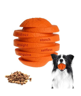 PetBuds Indestructible Dog Toys - Interactive Dog Toys For Boredom - Orange Shape Treat Dispenser Dog Toy and chew Toys For Dogs - 2 in 1 Dog Treat Toy and Dog chew Toys(Tiger Orange, Oranges)